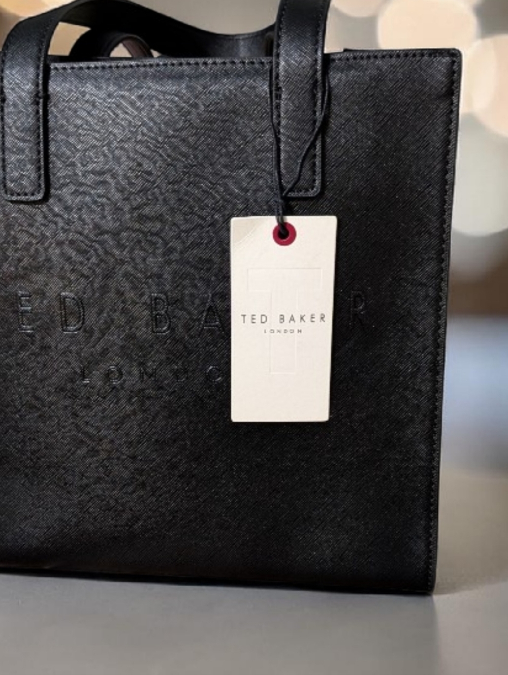 New! Ted Baker Black "The Icon" Leather Tote Bag (NWT) - Picture 10 of 10